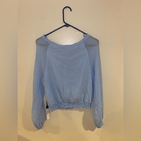 Strapless Summer Long Sleeve V Neck Top - Picture 2 of 2